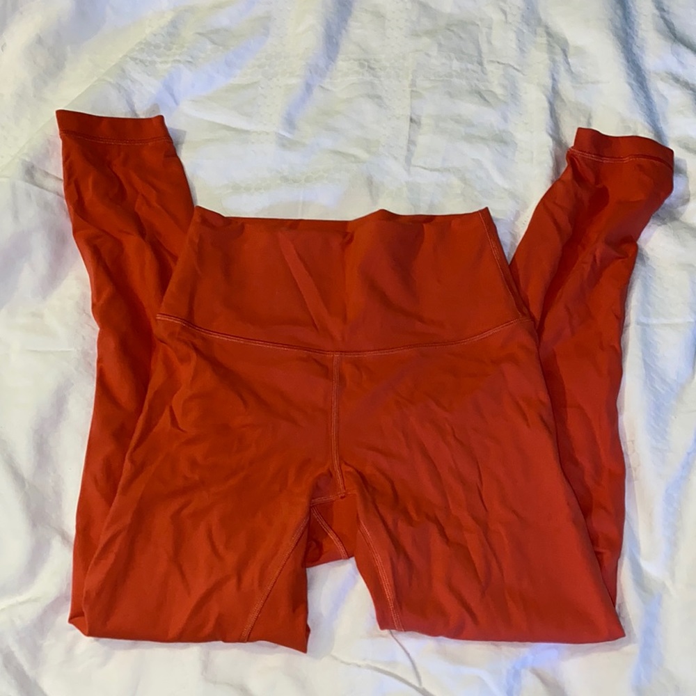 Orange lululemon align leggings